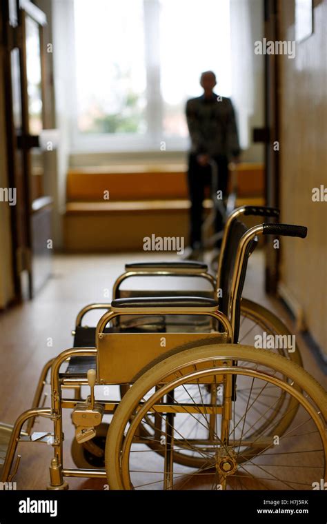 Nursing home, wheelchair Stock Photo - Alamy