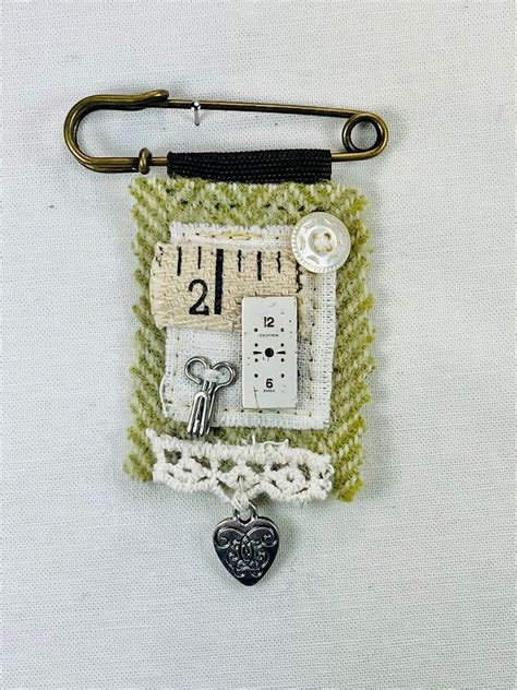 Collage Pin Time To Sew 3 Etsy Fabric Brooch Fabric Jewelry