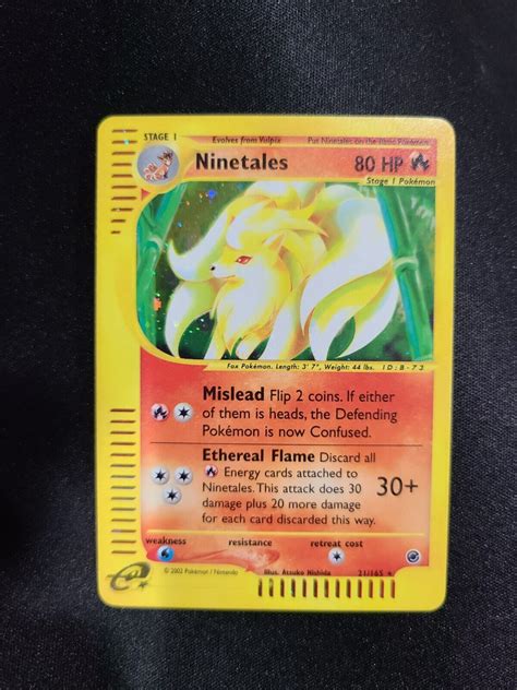 Pokemon TCG WOTC Card E Series Ninetales Expedition Set Holo 21 165 NM