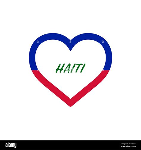 Haiti Flag In Heart I Love My Country Sign Stock Vector Illustration