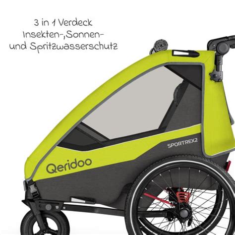 Qeridoo Kinderfahrradanhänger Buggy Sportrex 1 lt Edition für 1