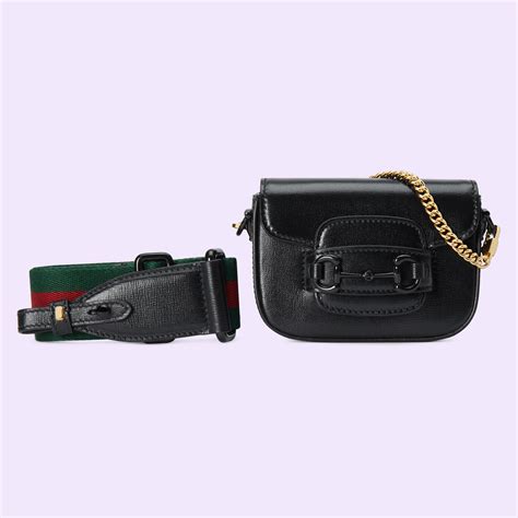 Gucci Horsebit 1955系列迷你手袋 In黑色皮革 Gucci® De