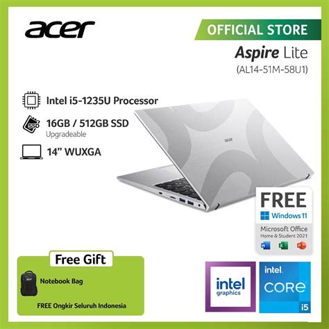 Jual Acer Laptop Aspire Lite Al M U Wuxga Ips Intel Core I