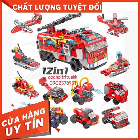 Bộ Lego Lắp Ráp Xe Cứu Hoả 12 Trong 1 Shopee Việt Nam