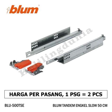 Promo Rel Laci Tanam Tandem 50 Cm Merek Blum Single Slow Extension Sier