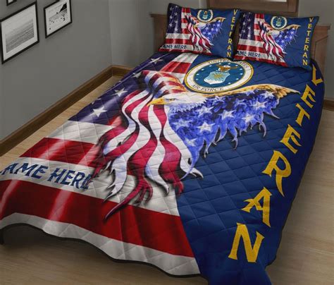 Eagle Flag United States Air Force Quilt Bedding Set Dingmun