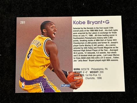 Lot 1996 97 NBA Hoops Kobe Bryant RC