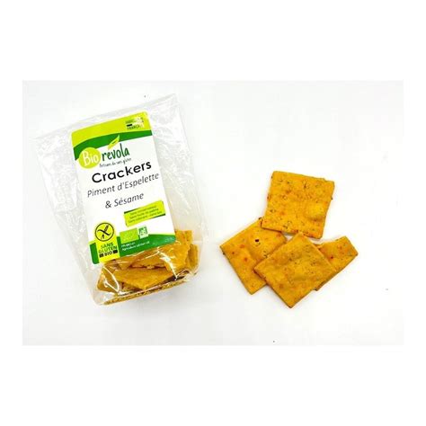 Crackers sans gluten piment d Espelette sésame Biorevola Calicote