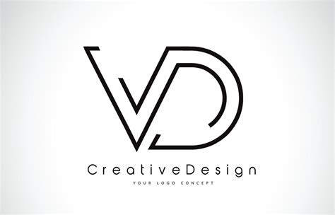 VD V D Letter Logo Design in Black Colors 5076609 Vector Art at Vecteezy