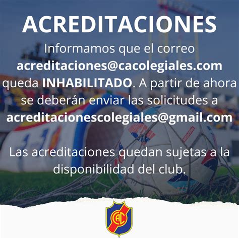 Club Atletico Colegiales On Twitter Acreditaciones A Partir De Este