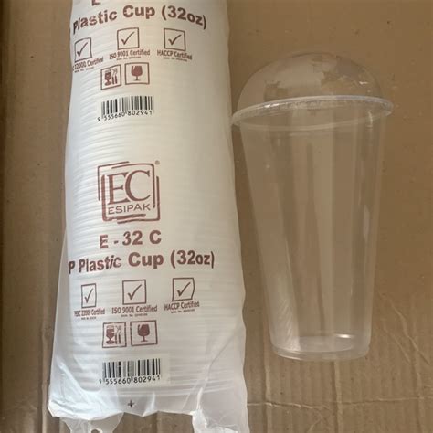 EC 32oz PP Cup Dome Lid 50sets E32 Disposable Plastic Cup