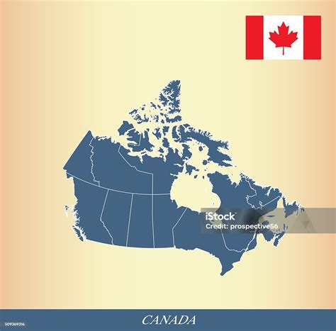 Canada Map Outline Vector And Canada Flag Vector Outline Stock Illustration Download Image Now