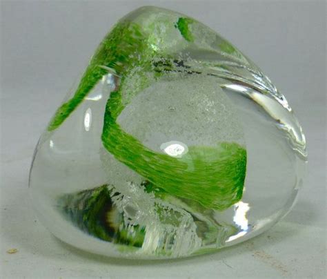 Caithness Pebble Green And Bubble Swirl Triangle Shape Glass Etsy