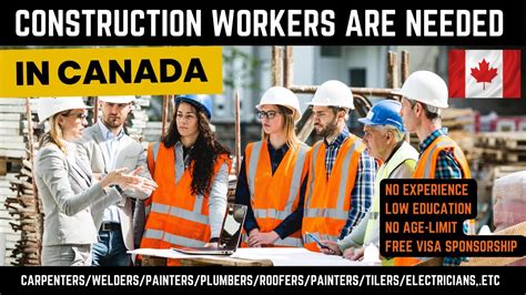 Construction Jobs In Canada With Free Visa Sponsorship In No