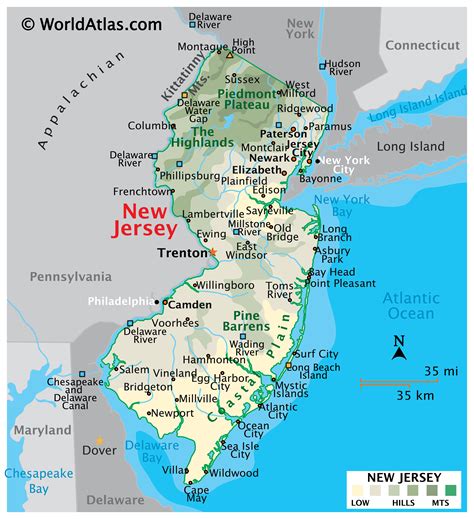 Map Of The State Of New Jersey USA Nations Online Project Atelier