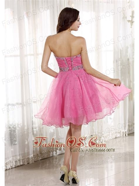 Bay Saint Louis Beaded Decorate Sweetheart Neckline And Waist Pink