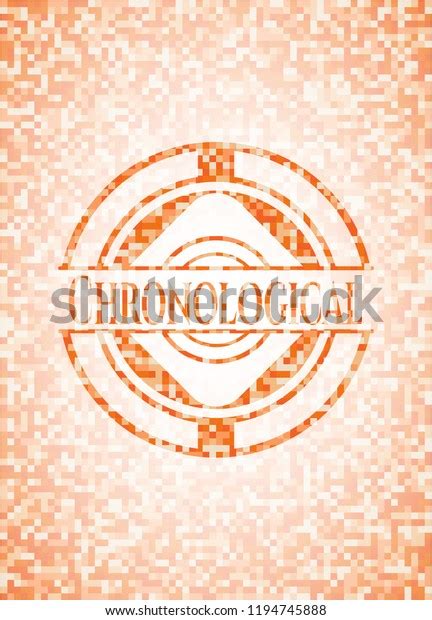 Chronological Abstract Orange Mosaic Emblem Stock Vector Royalty Free