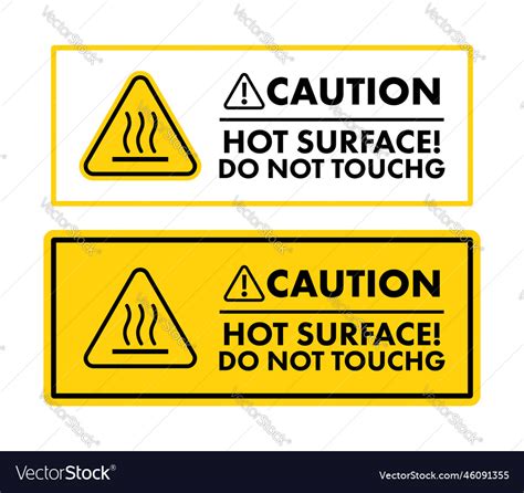 Warning Sign Hot Surface Do Not Touch Royalty Free Vector