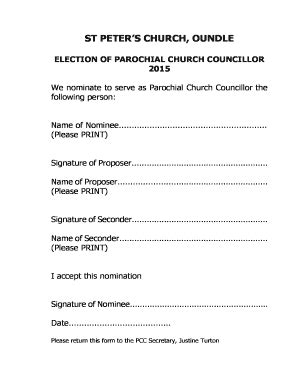 Election Nomination Form Template Fill And Sign Printable Template Online