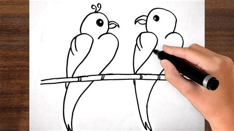 How To Draw Love Birds From Number Step By Step Weary Easy And