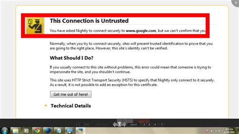 This Connection Is Untrusted YouTube