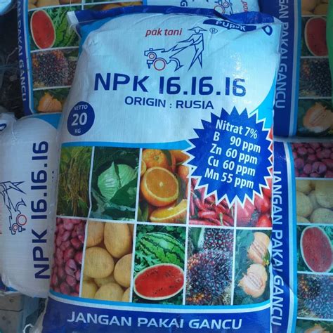 100 ORIGINAL PUPUK NPK PAK TANI 16 16 16 20KG ORIGINAL KEMASAN