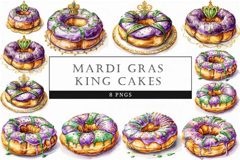 Mardi Gras King Cakes Graphic By Theclipartlady · Creative Fabrica