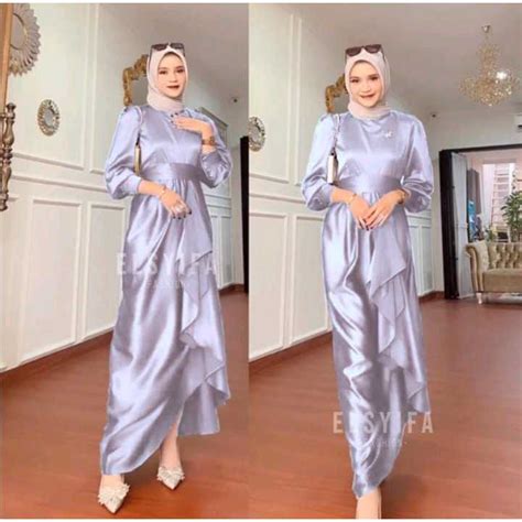 Jual NEW ARRIVAL JUSI YEZZI DRESS FULL SATIN VELVET PREMIUM MAXY DRES