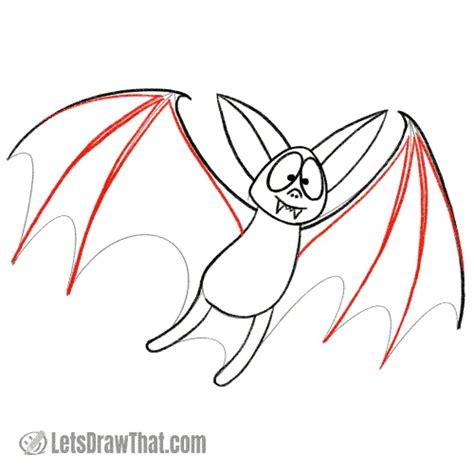 Folded Bat Wings Drawing