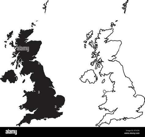 British Isles Dessin Map Banque Dimages Vectorielles Alamy