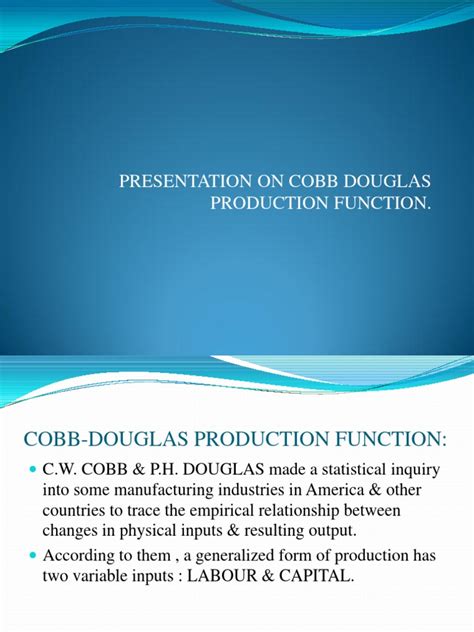 Cobb Douglas Production Function | Production Function | Labour ...