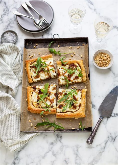 Caramelised Onion Tart With Whipped Ricotta Goats Cheese