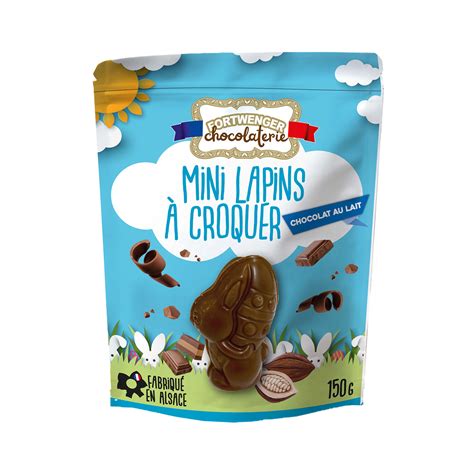 Chocolat de Pâques mini lapin au lait FORTWENGER le sachet de 150g à