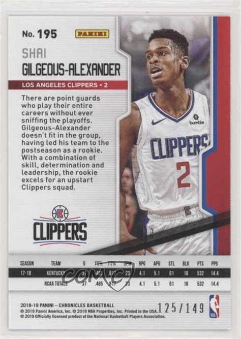 Panini Chronicles Playoff Red Shai Gilgeous Alexander