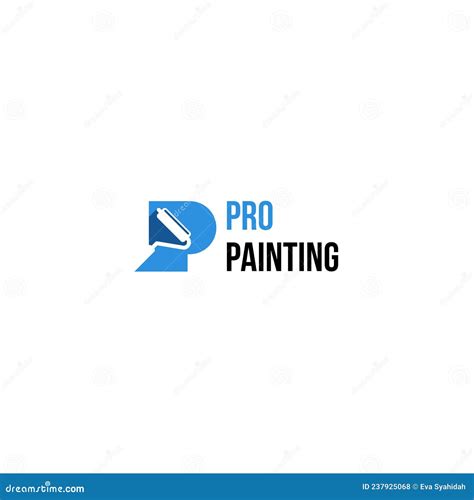 Modern Flat Colorful Pro Painting Logo Design Stock Vector