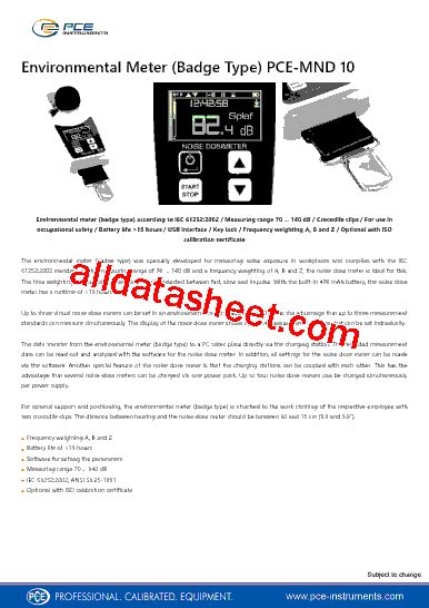 Pce Mnd Datasheet Pdf Pce Instruments