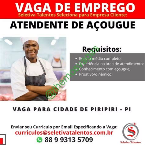 Atendente de Açougue Piripiri PI 01 vaga s Themos Vagas