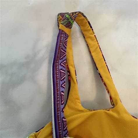 Miss Bikini Luxe Women S Yellow And Purple Swimsuit One Piece Depop