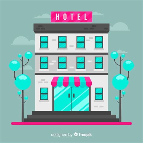 Fondo Plano Edificio De Hotel Vector Gratis