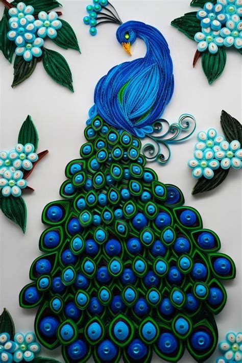 The Bejeweled Peacock Framed Artwork Paper Quilling Patterns Quilling Patterns Paper