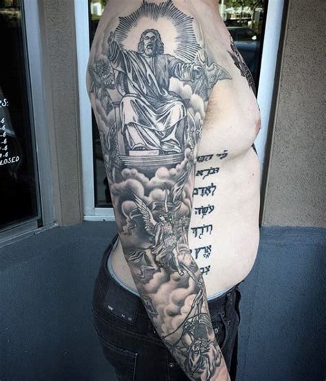 75 Religious Sleeve Tattoos For Men Divine Spirit Designs