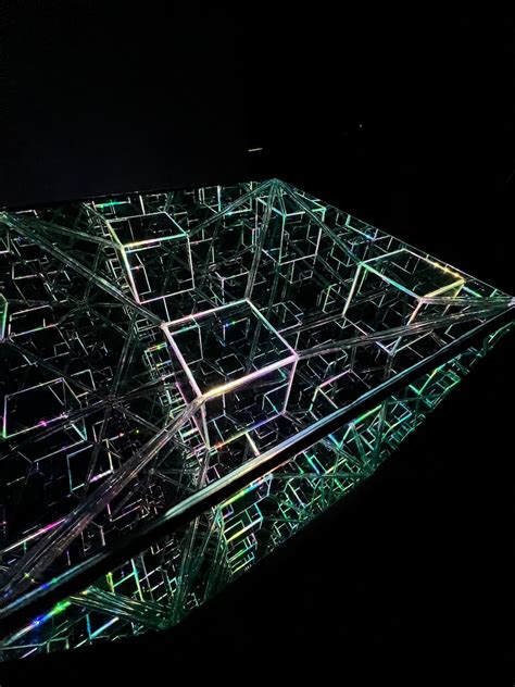 Tesseract Hypercube Infinity Mirror Art Sculpture In Stock Etsy