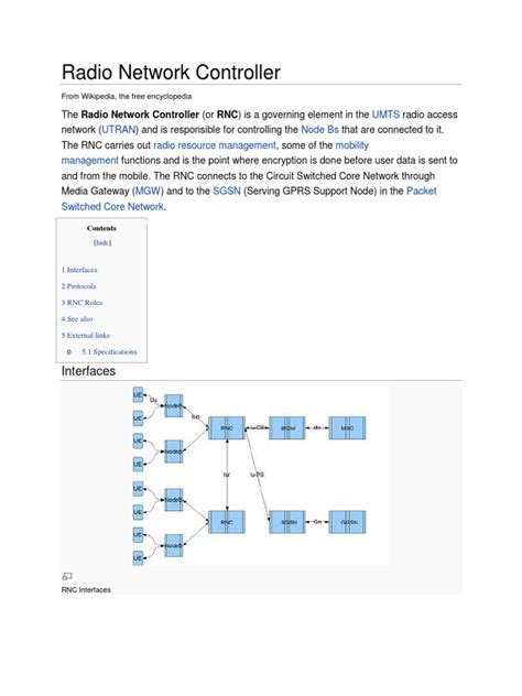 radio network controller  network architecture computer standards