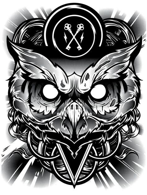 Graphic Design Art Owl Tattoo Design Graphic Illustration