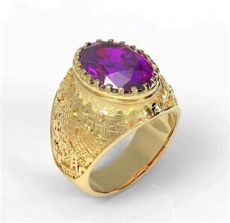 Buy 14K Gold Jerusalem Ring with Amethyst Gemstone | Israel-Catalog.com