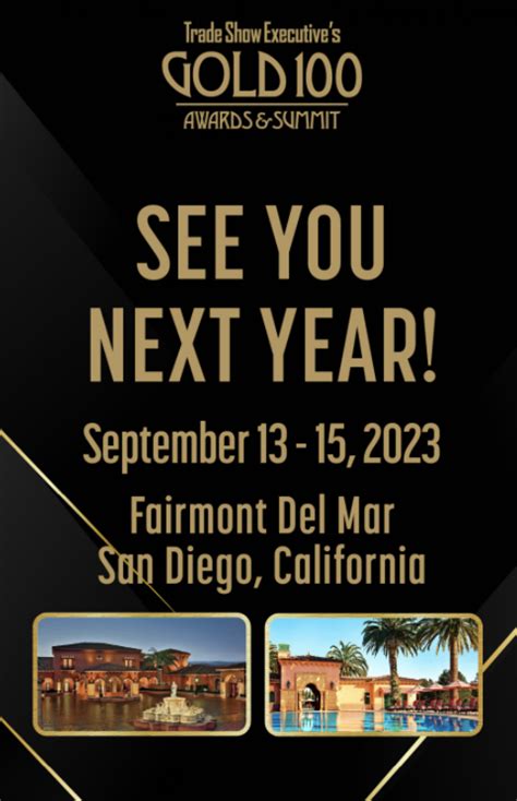 Future Dates Trade Show Executives Gold 100 Awards And Summit