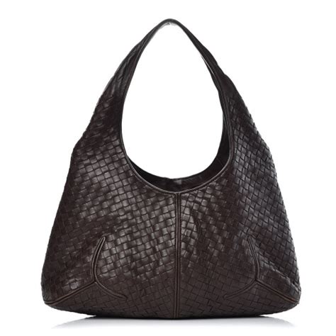 BOTTEGA VENETA Nappa Intrecciato Ball Hobo Ebano 361908 FASHIONPHILE