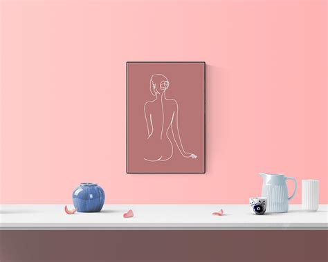 Woman Laying Down Art Minimalist Naked Woman Printable Wall Art Fine