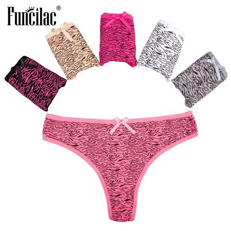 Funcilac Sexy Leopard G String Women Thong Ladies T Back Breathable Cotton Crotch Briefs