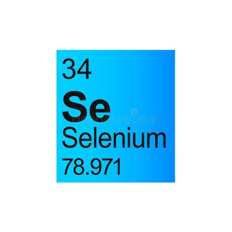 Selenium Chemical Element Of Mendeleev Periodic Table On Blue Background Stock Vector